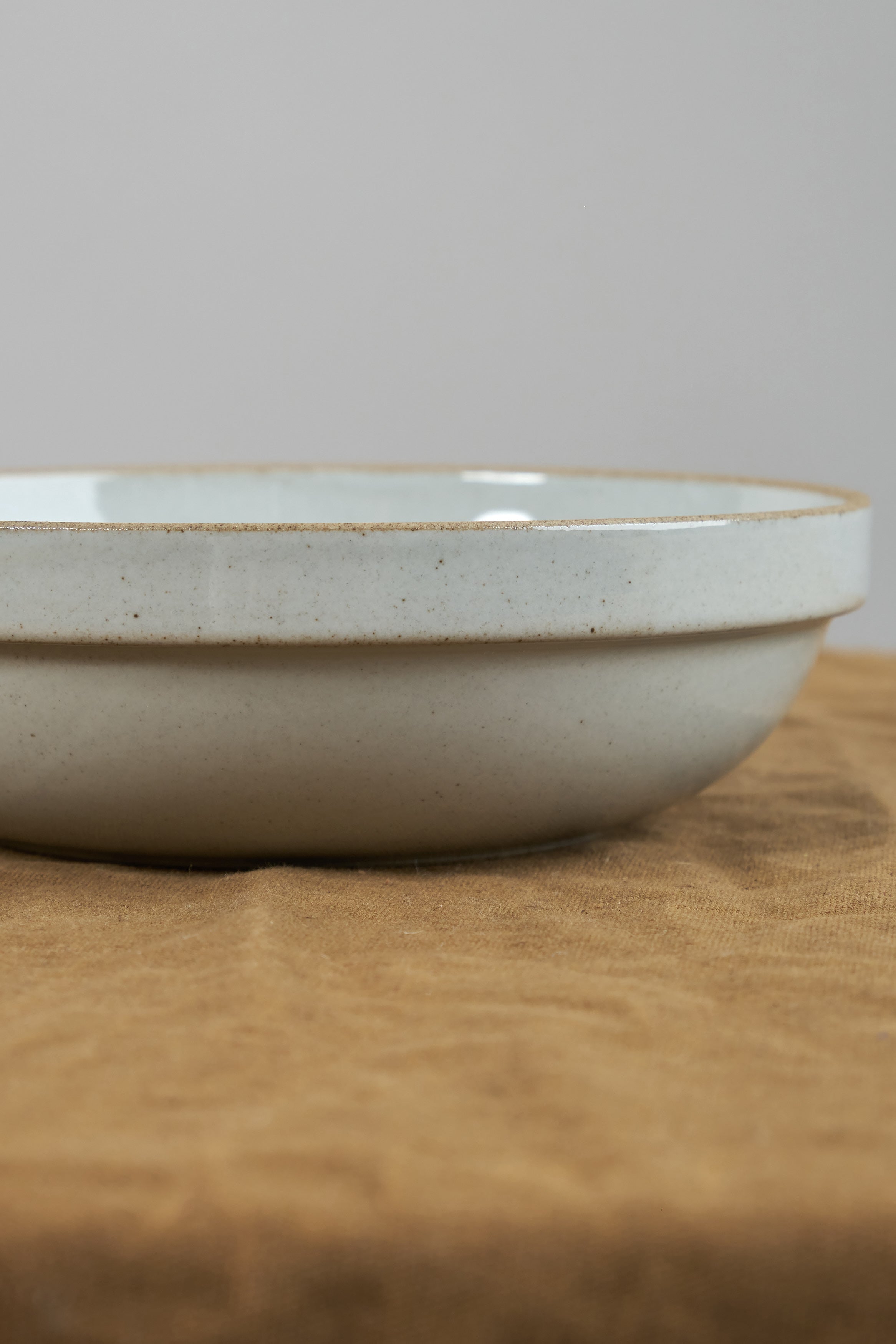 Close up of Medium Round Bowl in Gloss Gray