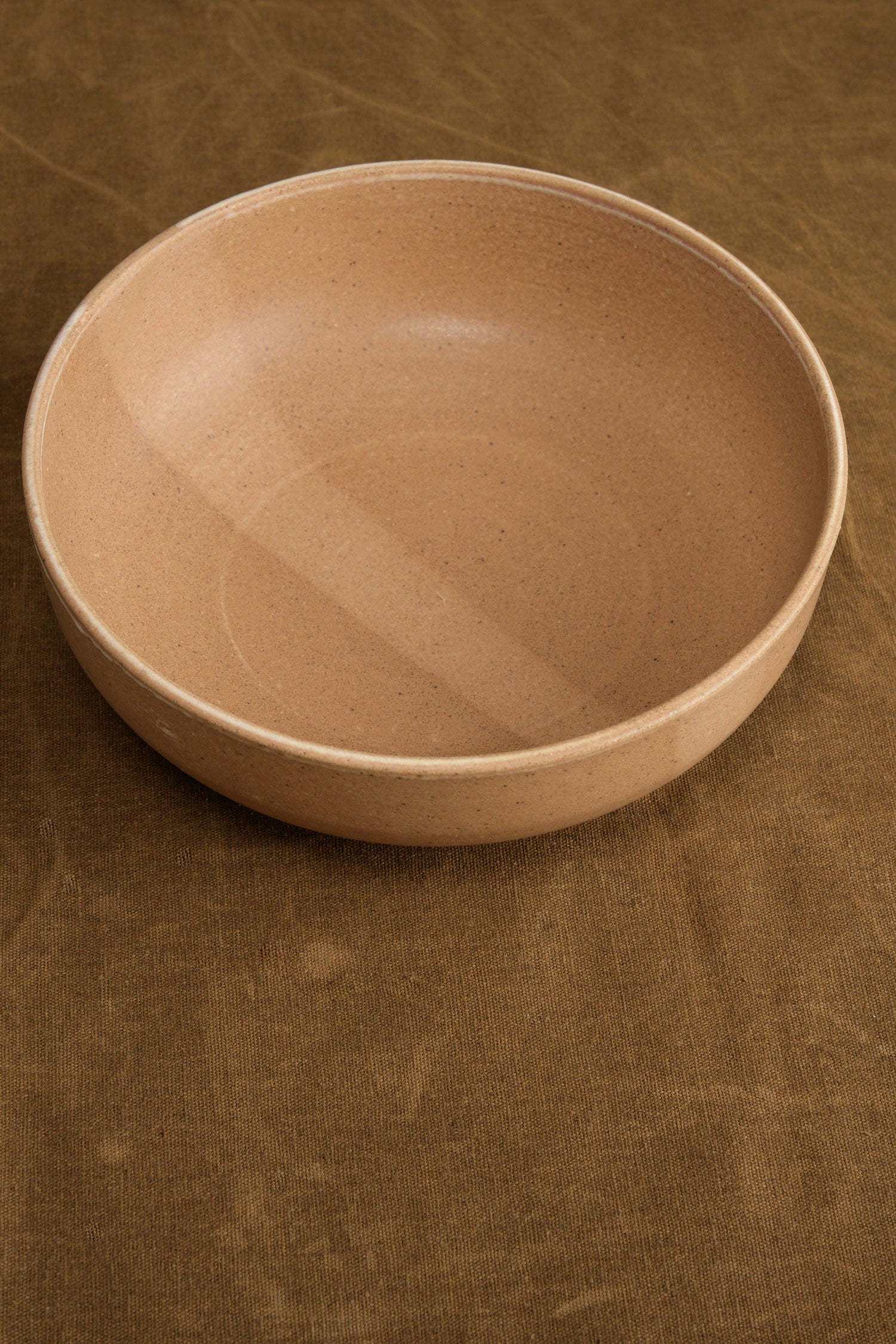 brown stoneware and rose matte glaze