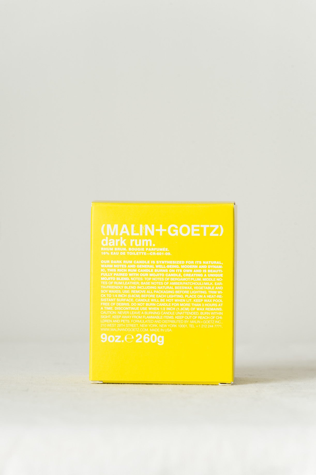 malin + goetz dark rum candle