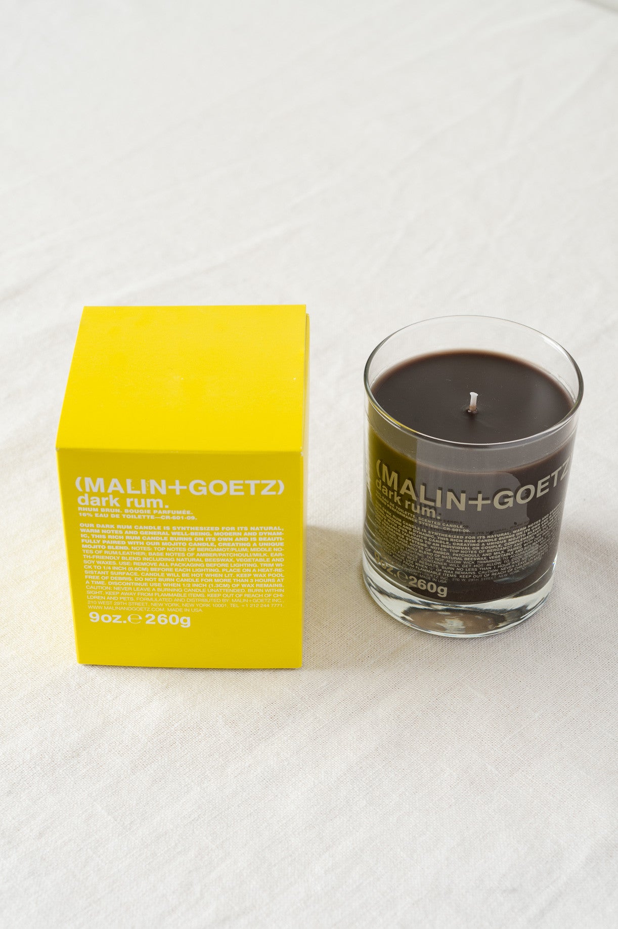 malin + goetz dark rum candle home sale