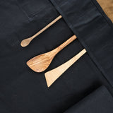 Mi Cocina Home Kitchen Utensils Knife Roll Black Canvas and Latigo Leather