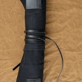 Mi Cocina Home Kitchen Utensils Knife Roll Black Canvas and Latigo Leather