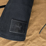 Mi Cocina Home Kitchen Utensils Knife Roll Black Canvas and Latigo Leather