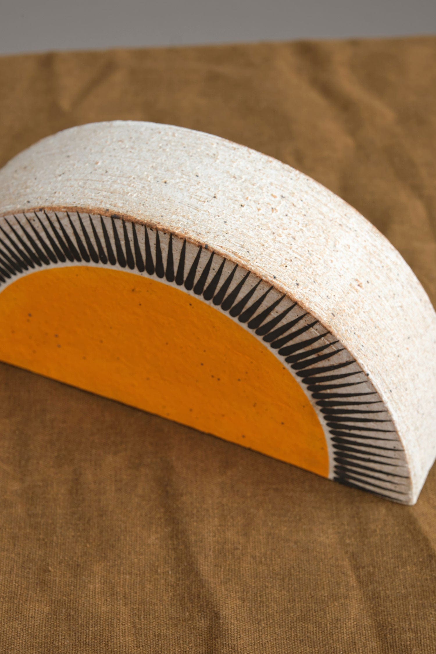 MQuan Art Ceramics Small Half the Sky in New Sun Marigold New Sun Marigold / 6.75” L X 1.75" W X 3.5" H