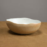 Carved Eggshell Morning Bowl in Naked White Mt Washington Pottery