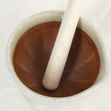 Motoshige Home Kitchen Serving Medium Mortar Bowl with Surikogi Stick White / 3.1" H X 5.7" D