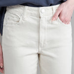 Front detailing on Bella Pant in White Oak