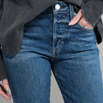 Front detailing on Babe Jean in True Blue