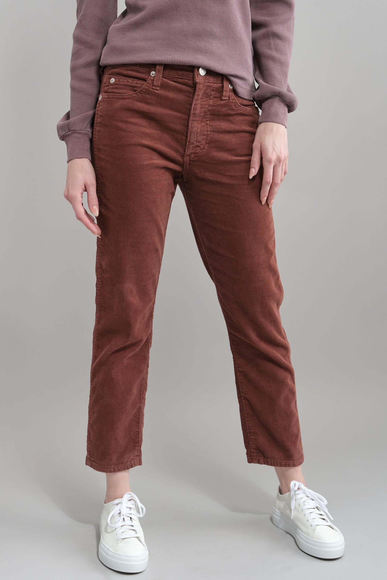 Front of Chelsea Crop Pant in Bloodstone