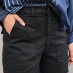 Front pocket on Sybil Military Twill Short in Black