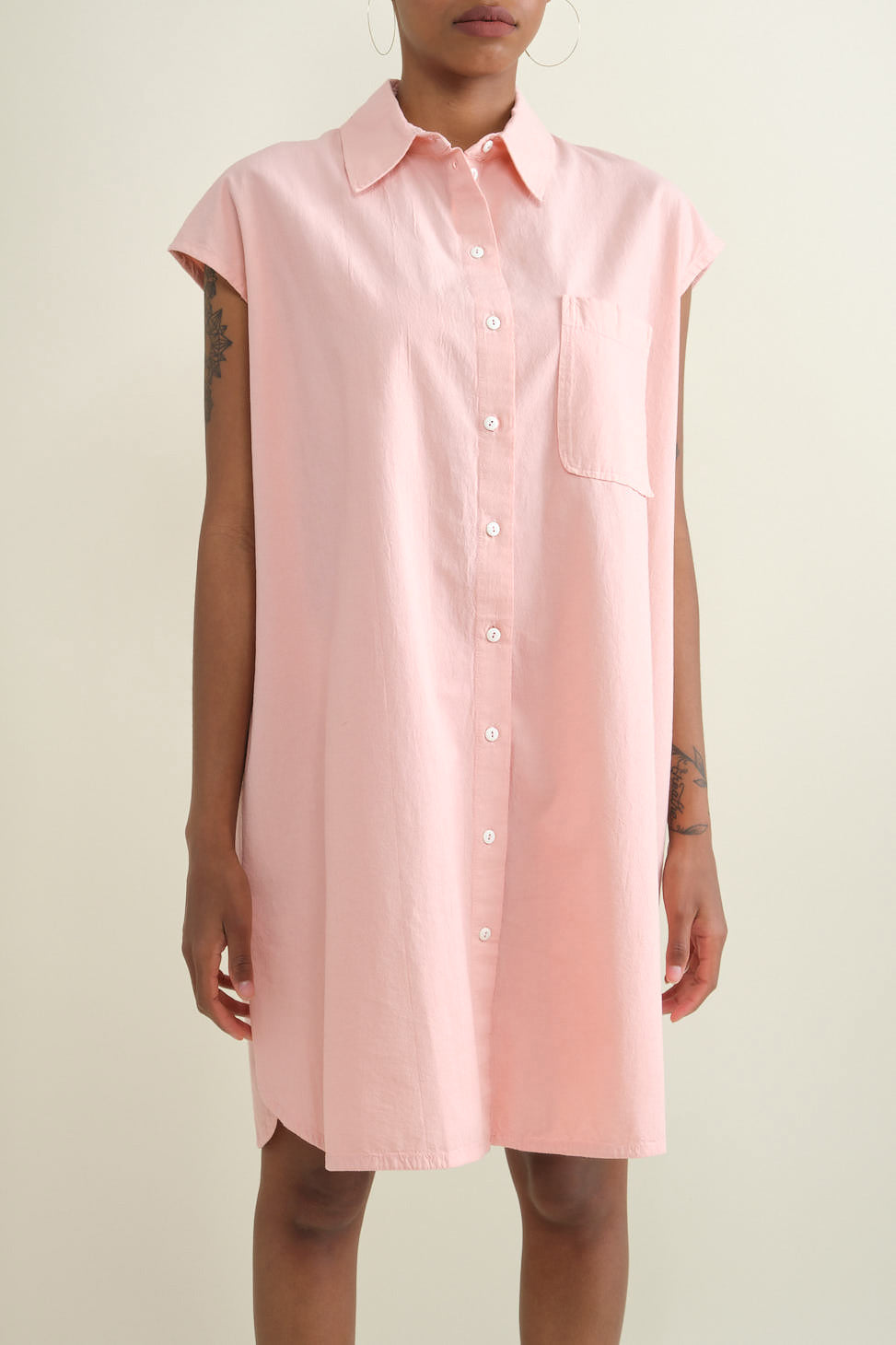 Front of Sleeveless Shirt in Pink