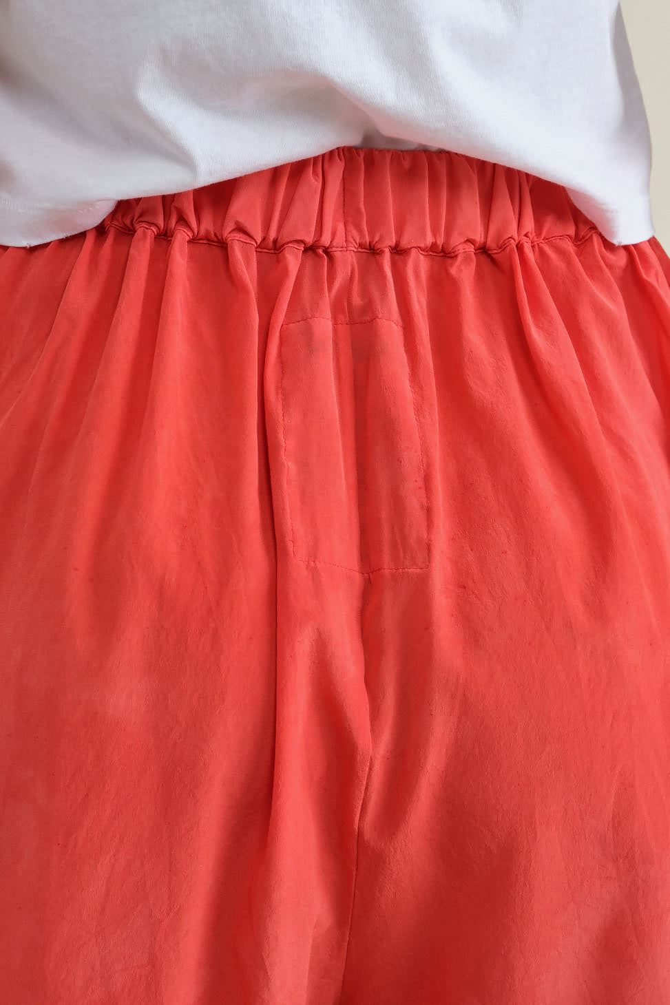 Back detailing on Wide Shorts in Red