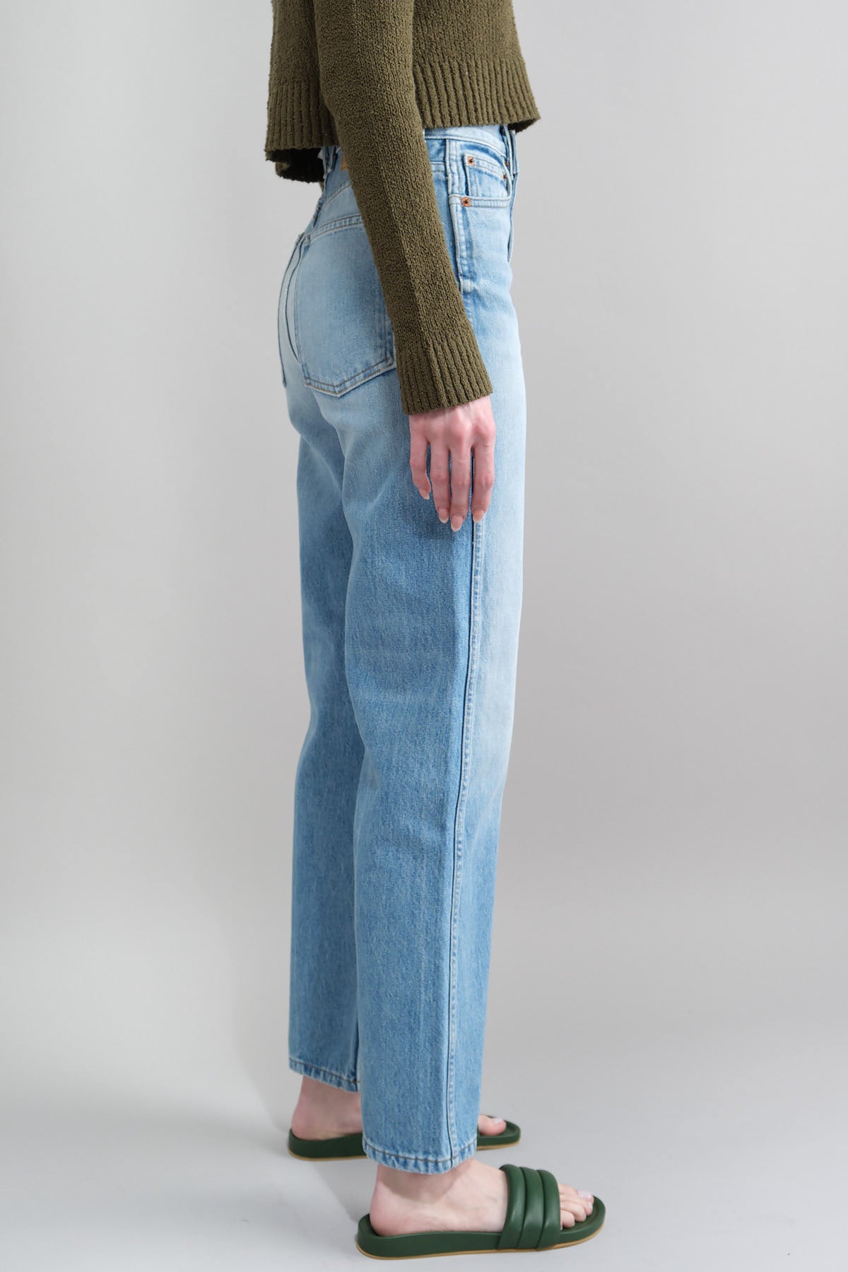 Side of Plein High Straight Jean in Tate Vintage