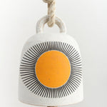 MQuan Art Ceramics Medium Round Thrown Bell: New Eye Marigold New Eye: Marigold / 7.5" x 5.25"