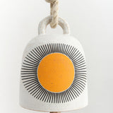 MQuan Art Ceramics Medium Round Thrown Bell: New Eye Marigold New Eye: Marigold / 7.5" x 5.25"