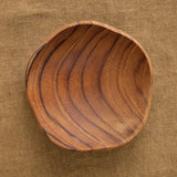 Be Home Home Kitchen Serving Teak Wavy Bowl Teak / 3" D X 1.25" H