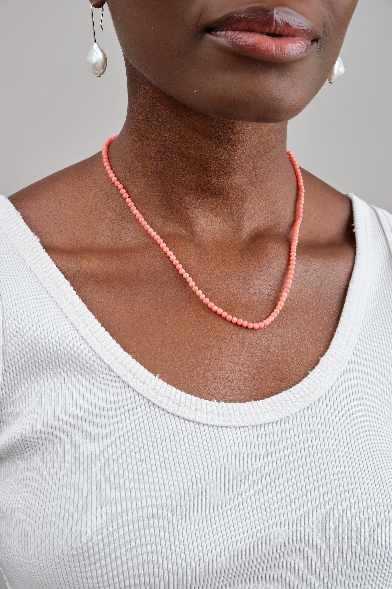 Beatrice Valenzuela Pink Bamboo Coral Necklace