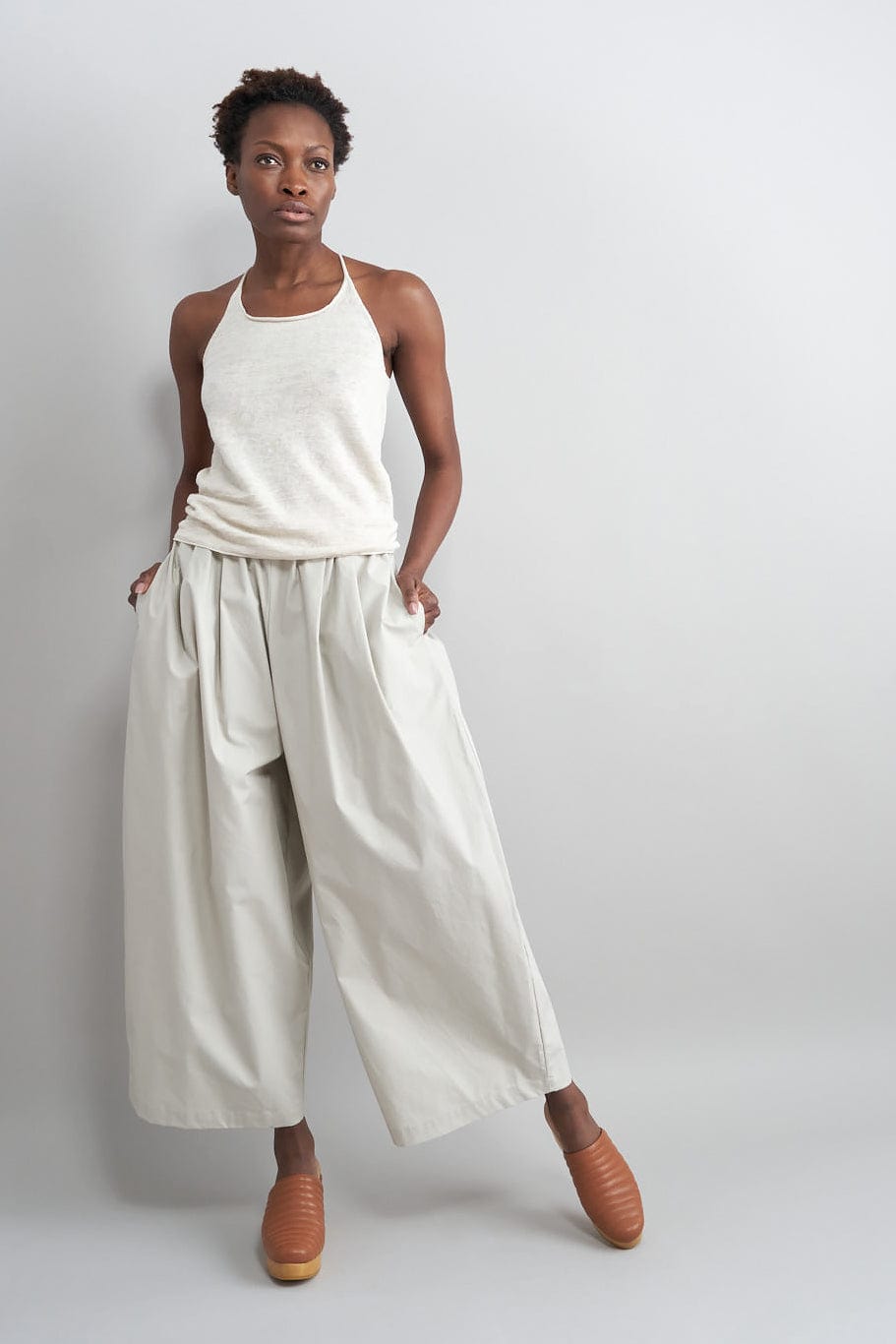 Wide Pants in Stone