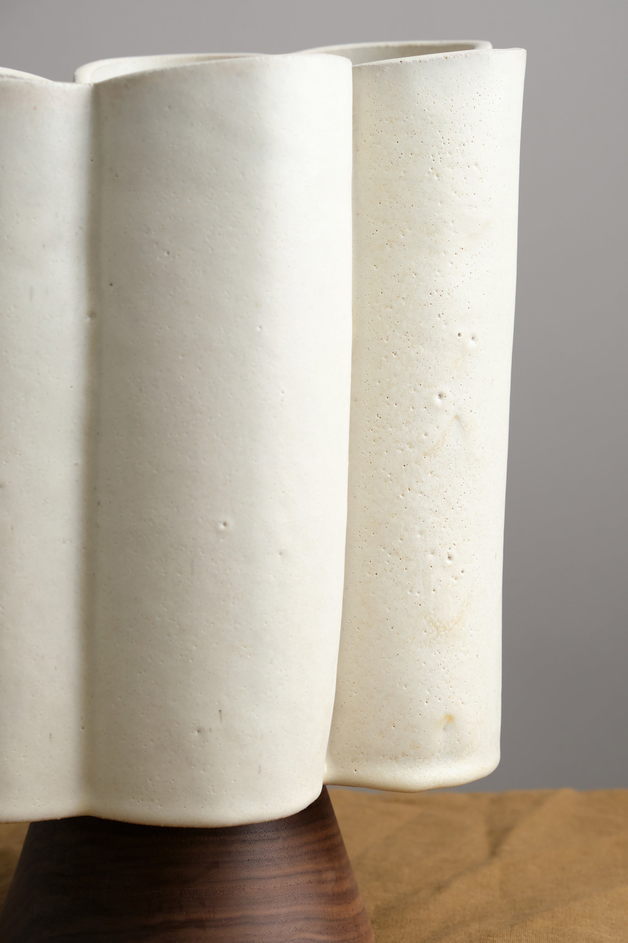 Close up of BZippy Tall Scallop Vase