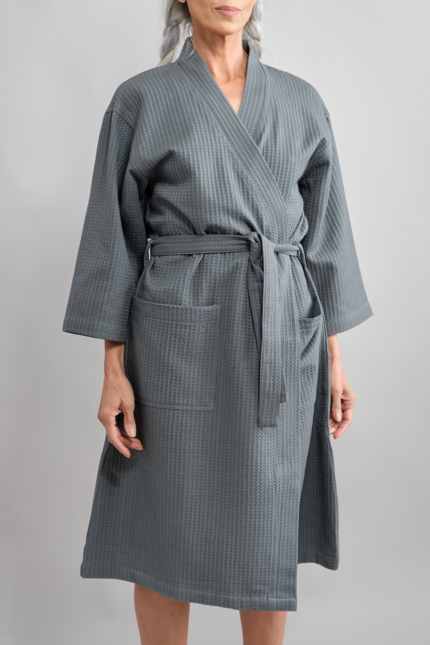 Front of Kathrine Kimono in Dark Grey