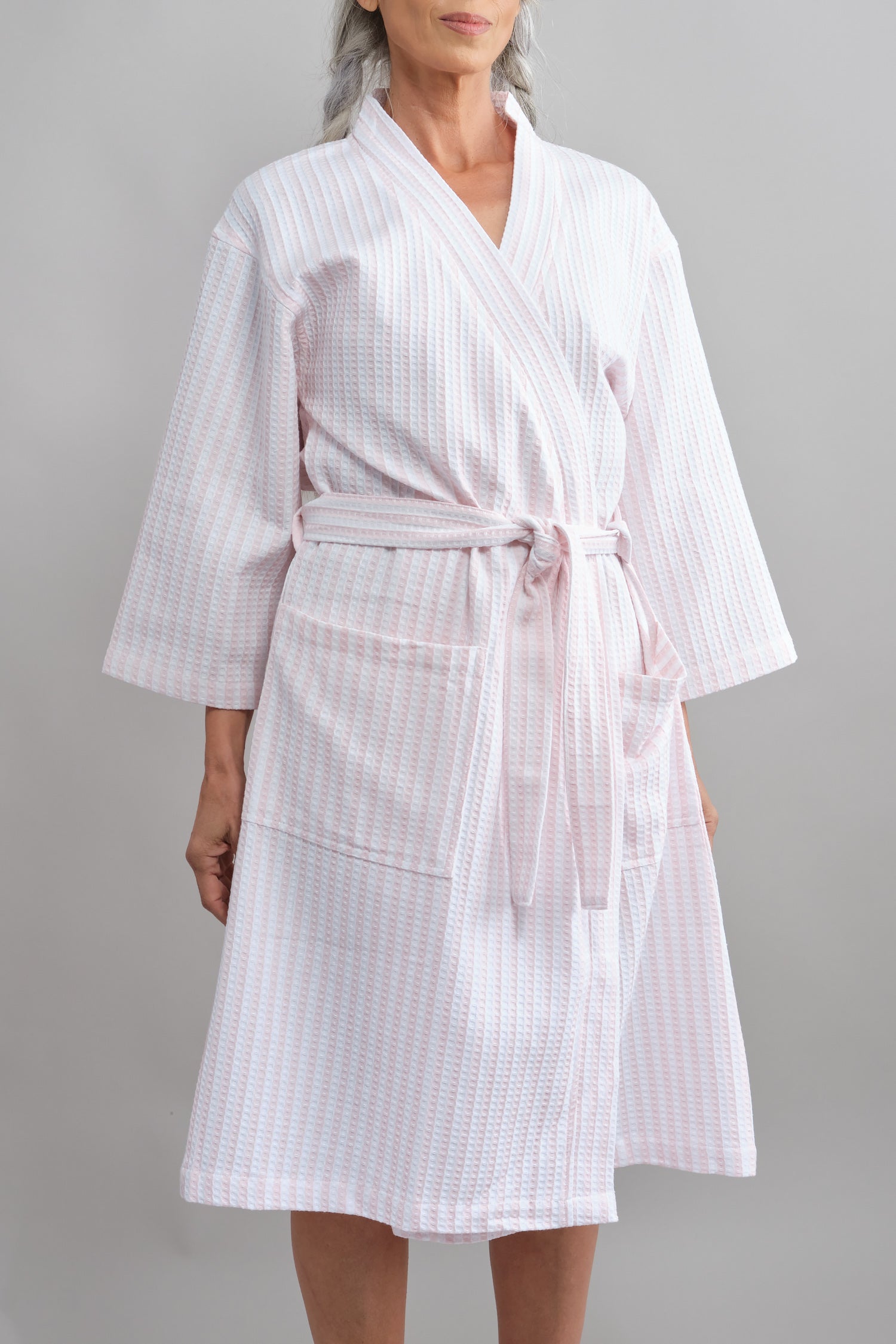 front of Kathrine Kimono in Rose/White