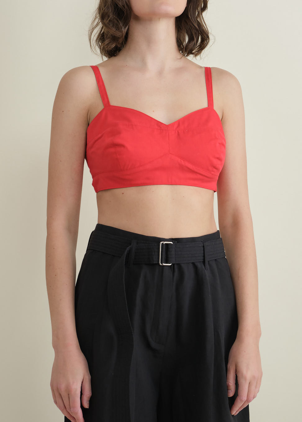 Carleen Apparel Womens Blouses Bra Top in Red