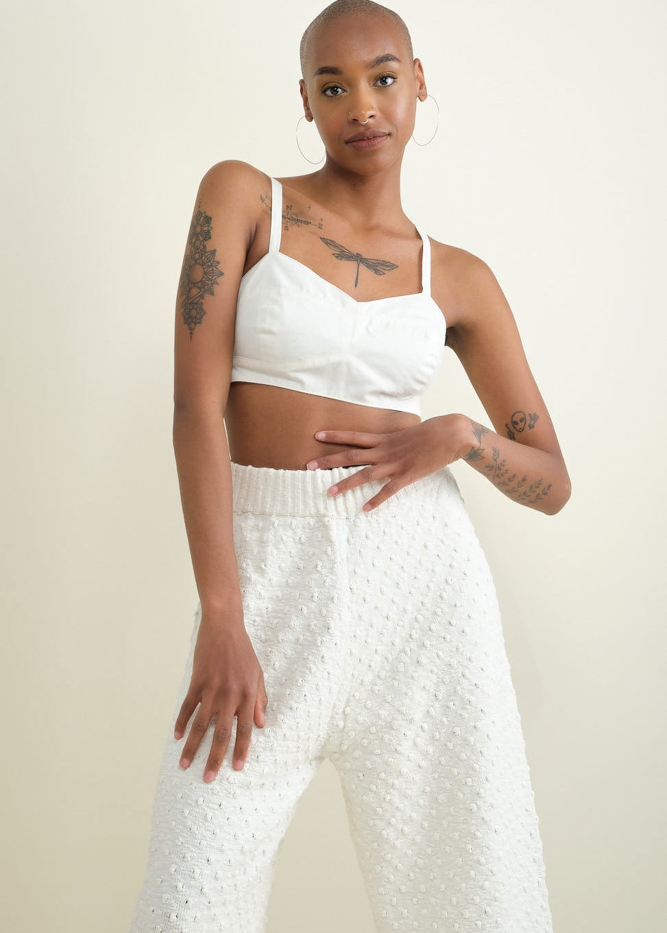 Carleen Apparel Womens Blouses Bra Top in White