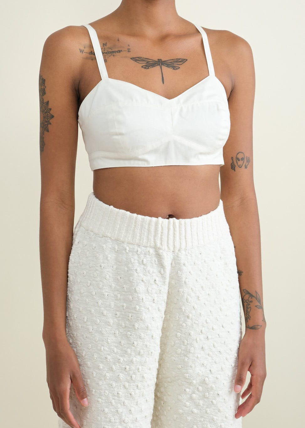 Carleen Apparel Womens Blouses Bra Top in White White / XSmall