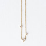 WWAKE Jewelry Necklaces Three Step Rose Cut Necklace Diamond / 18" Chain