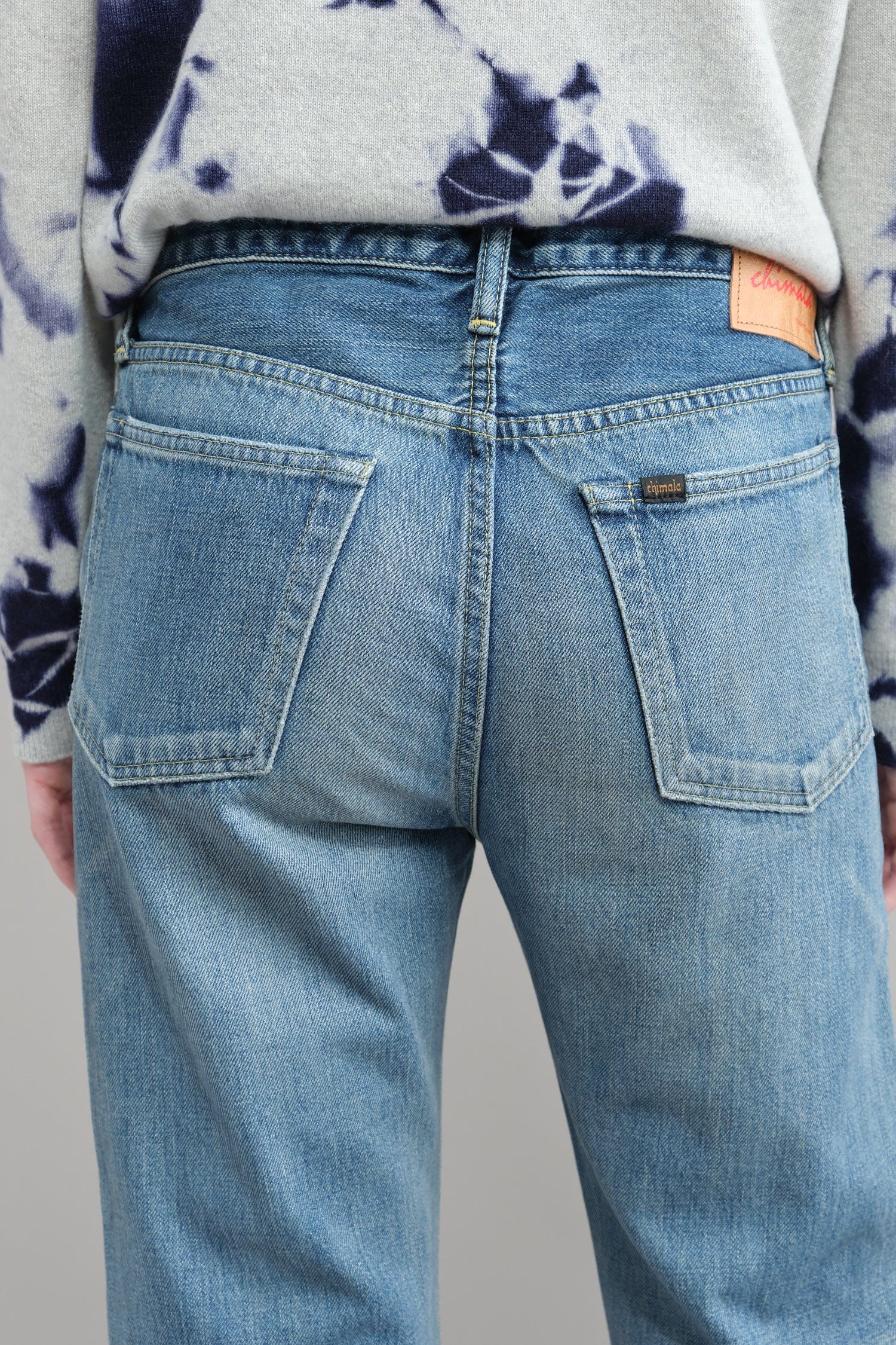 Back detailing on Narrow Tapered Cut 13.5 oz Selvedge Denim