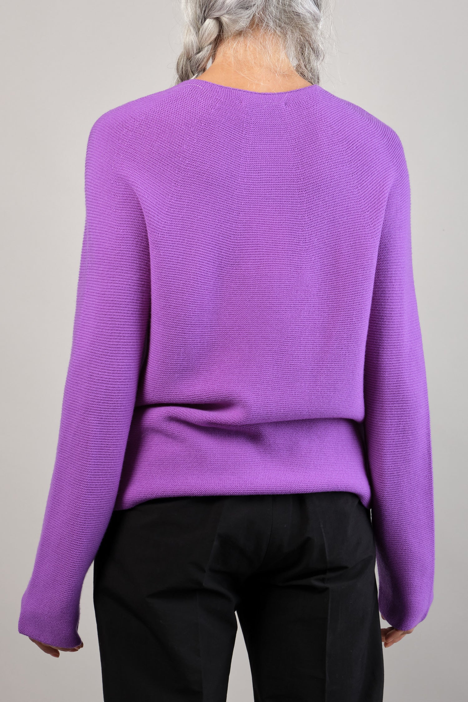 Back of Kopas Sweater in Purple