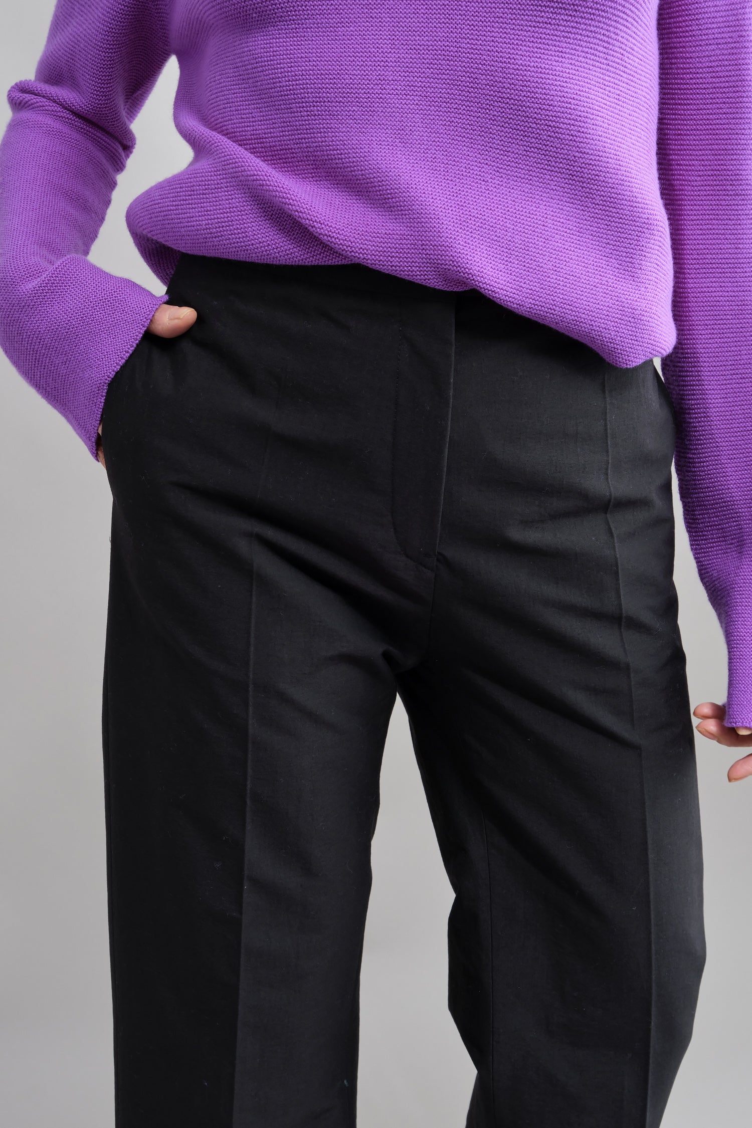 Front detailing on Pali Tailored Straight Trousers