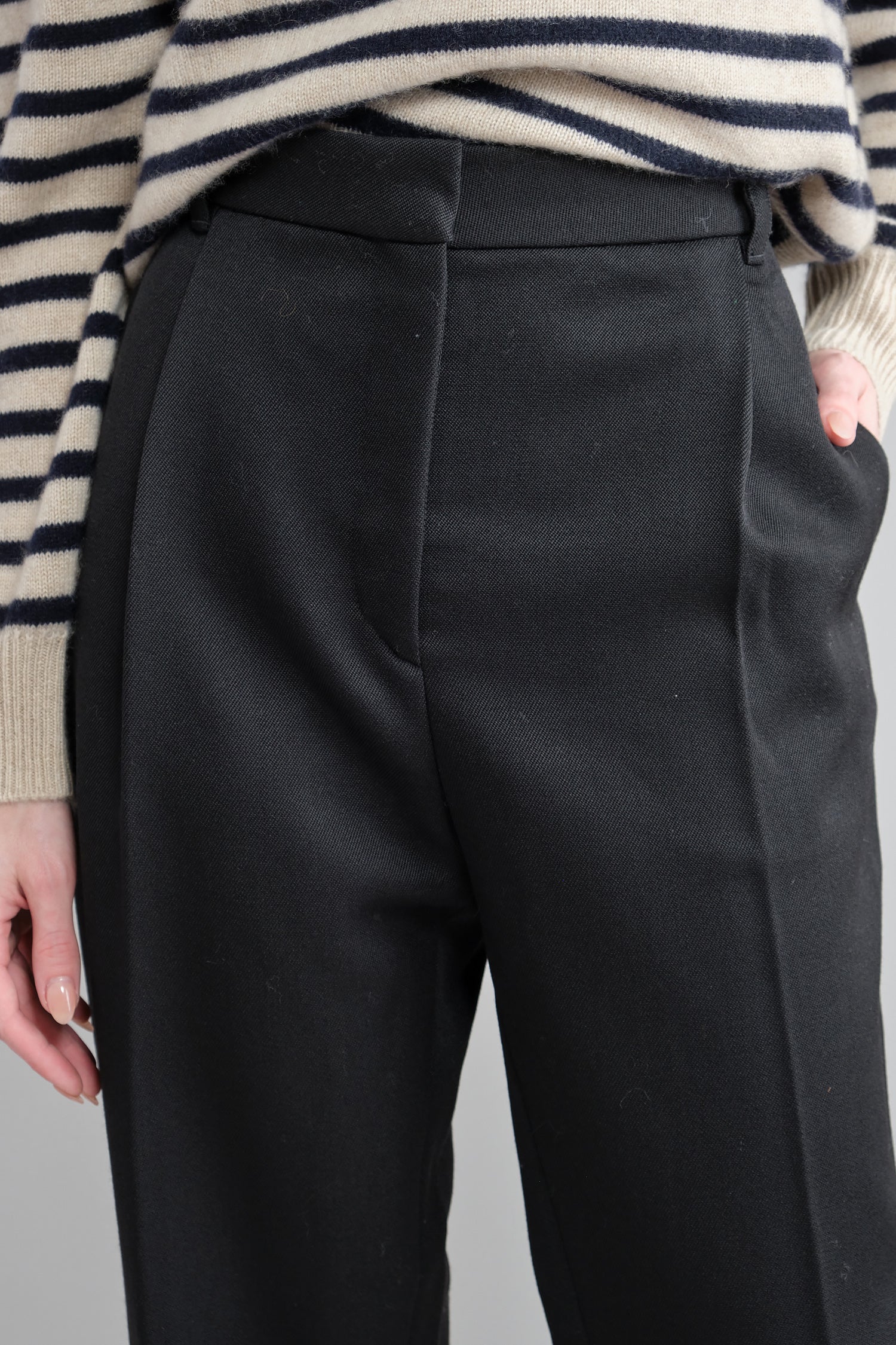 Front detailing on Pander Tailored Trousers