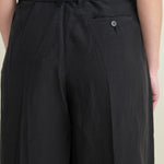 Back detailing on Pliza Pleated Trousers in Black