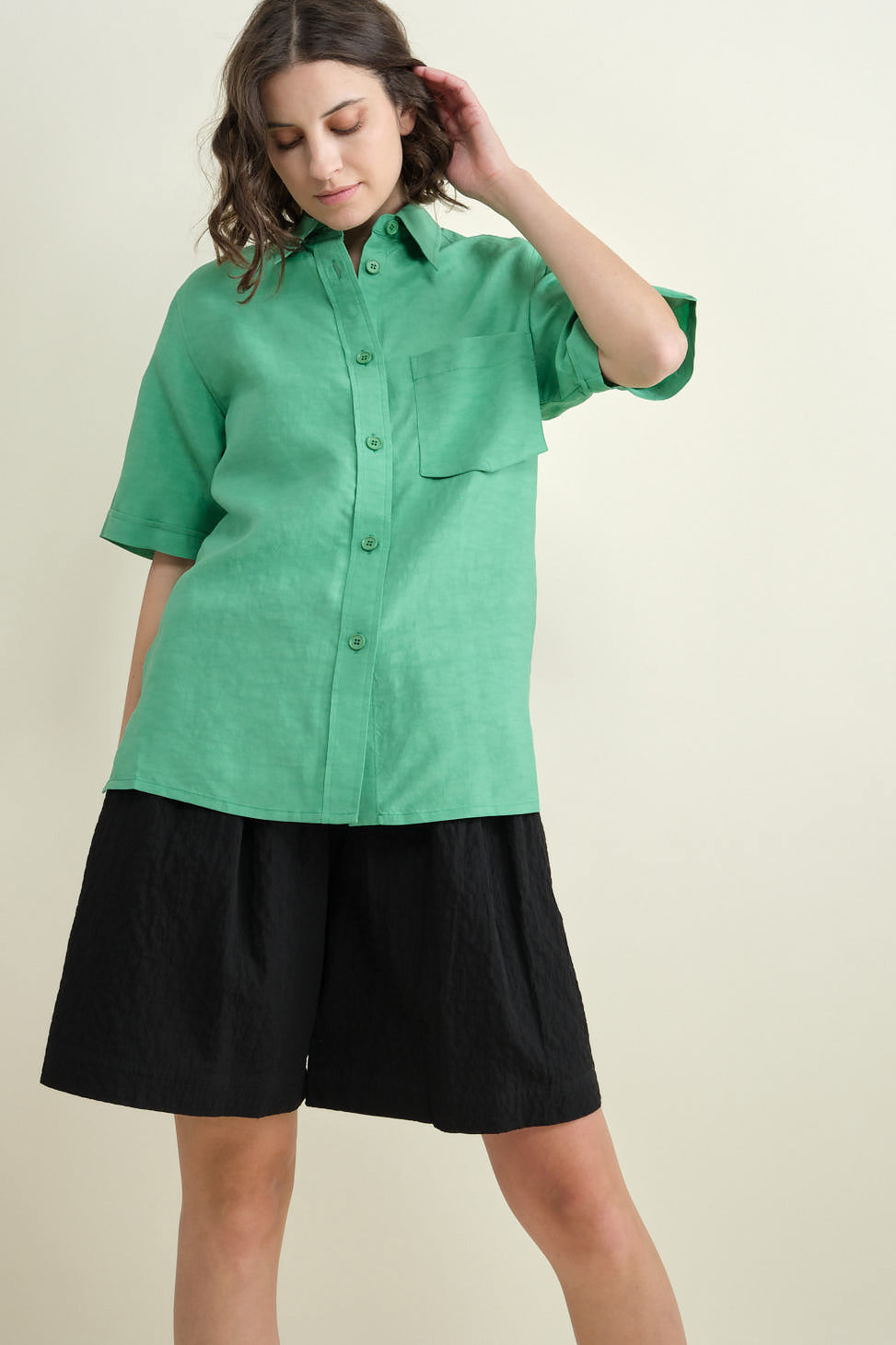 Tarusi Short Sleeve Shirt in Jade