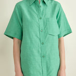 Front of Tarusi Short Sleeve Shirt in Jade