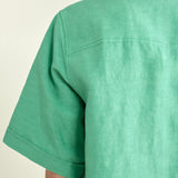 Sleeve detailing on Tarusi Short Sleeve Shirt in Jade by Christian Wijnants