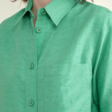 Pocket on Tarusi Short Sleeve Shirt by Christian Wijnants in Jade