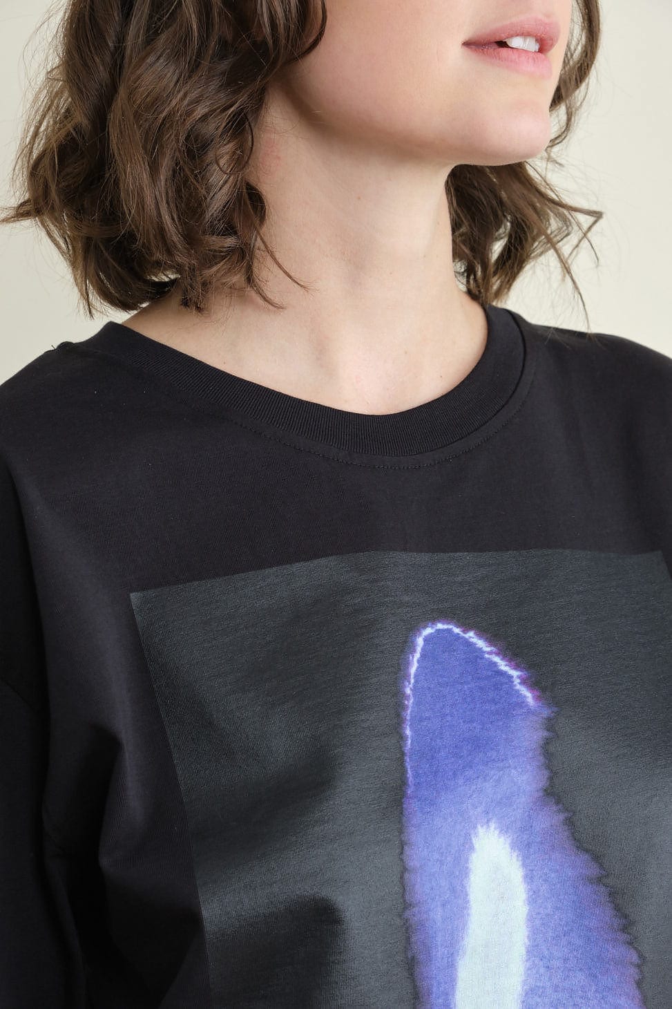 Neckline on Tijan Jersey T Shirt in Black