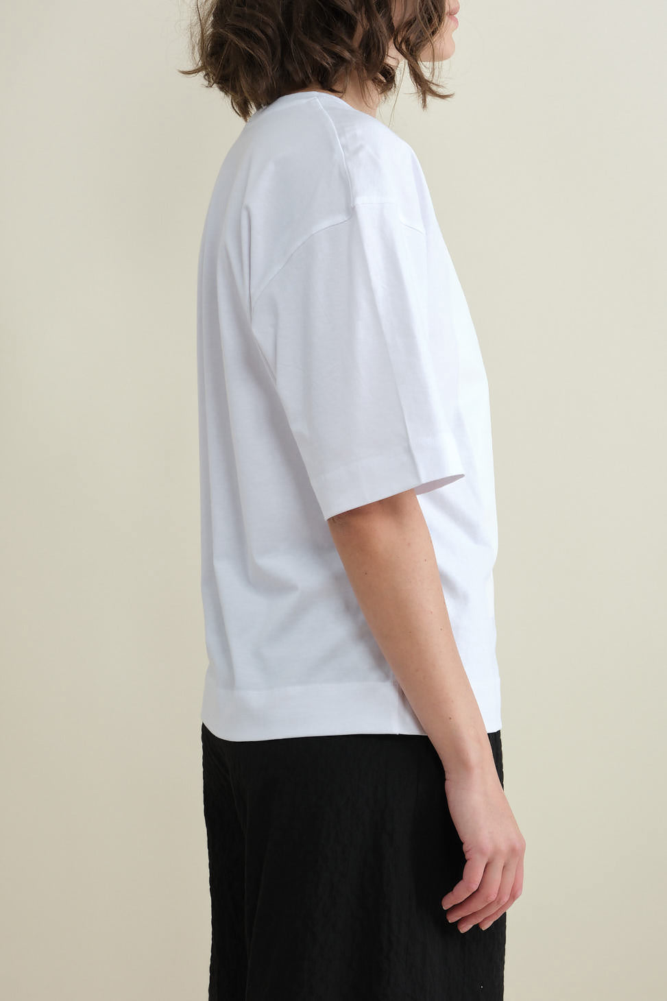 Side of Tijan Jersey T Shirt in White