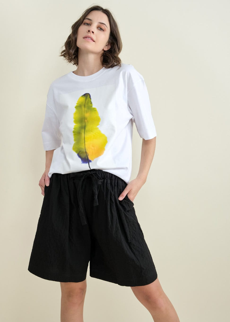 Christian Wijnants Apparel Womens Blouses Tijan Jersey T Shirt in White White Suvan Feather / XSmall