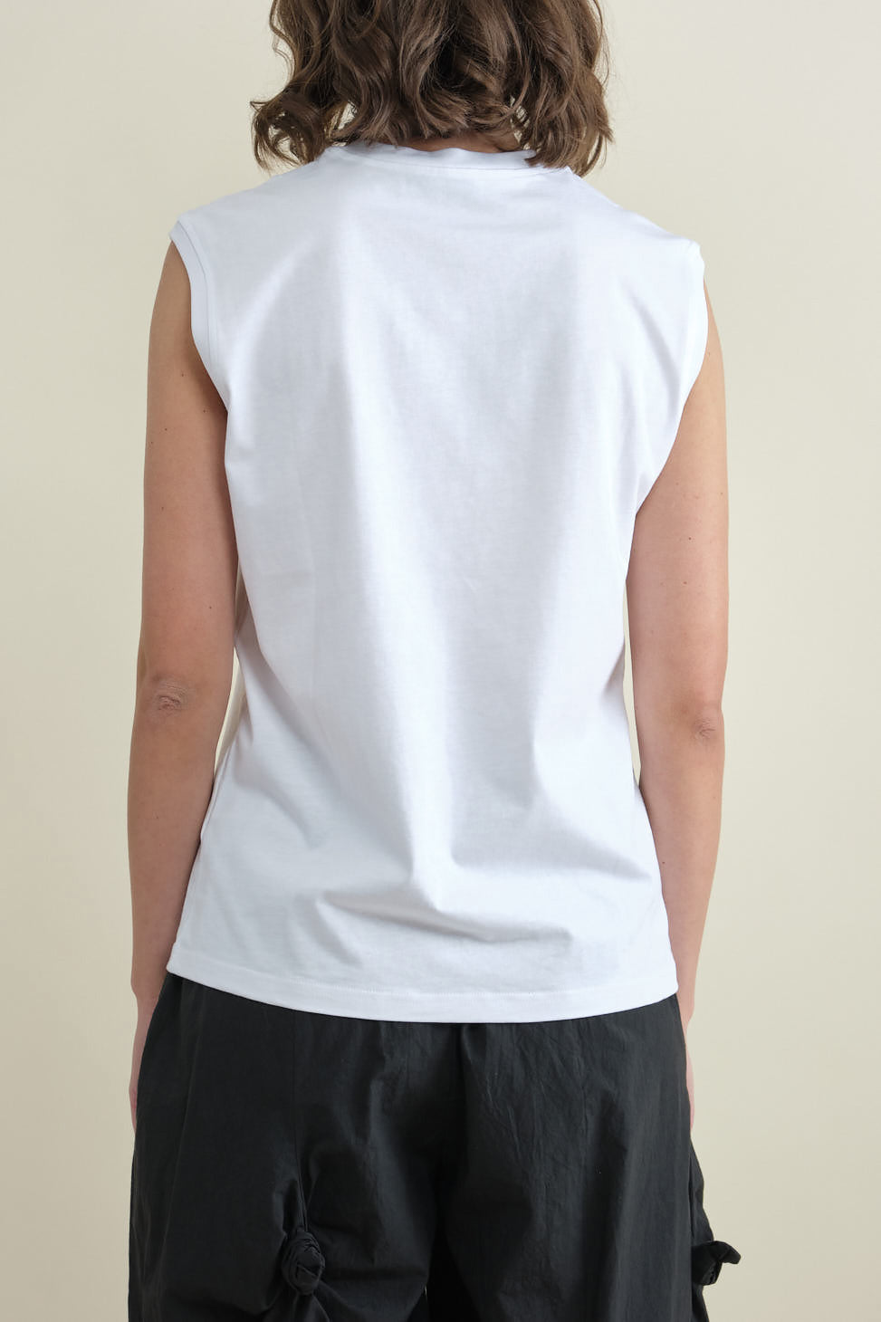 Back of Torian Sleeveless T Shirt