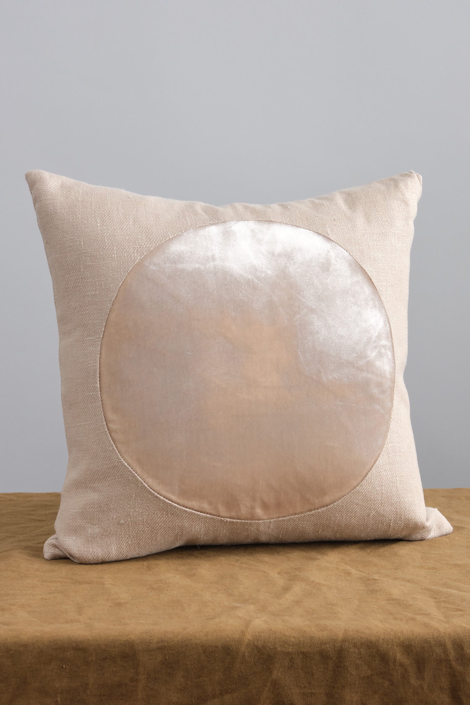 Velvet Circle Pillow in Natural