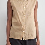 Front of Idée Shirt in Camel