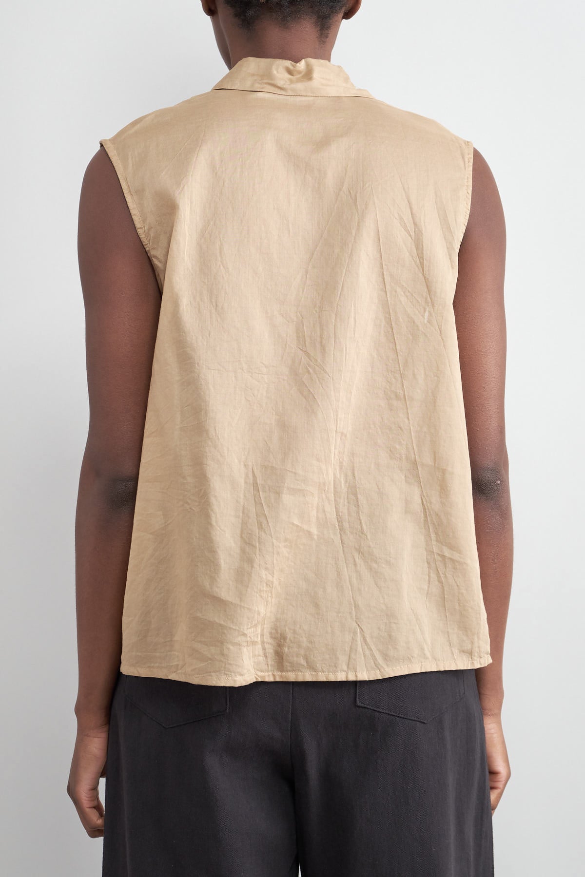 Back of Idée Shirt in Camel