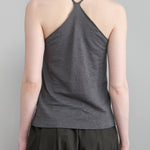 Back of Washable Linen Camisole in Blue Gray