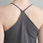 Back detailing on Washable Linen Camisole in Blue Gray