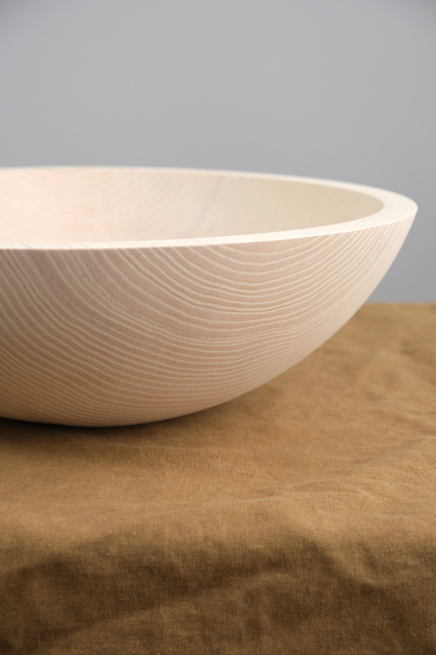 Side of 15" Craft Wooden Bowl in White