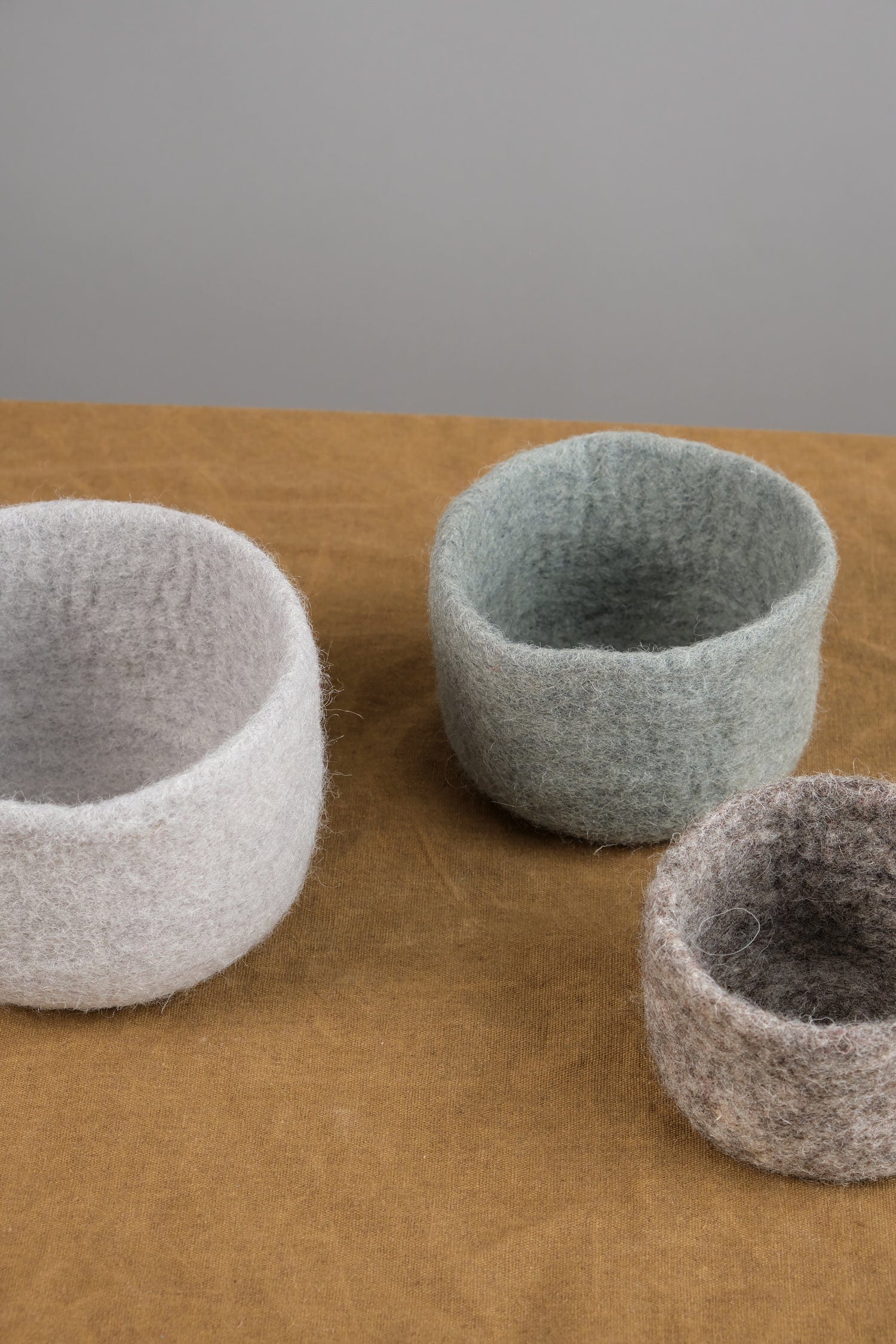 Farmhouse Pottery Home Baskets Artisan Felt Nesting Bowls Set of 3