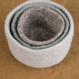 Farmhouse Pottery Home Baskets Artisan Felt Nesting Bowls Set of 3
